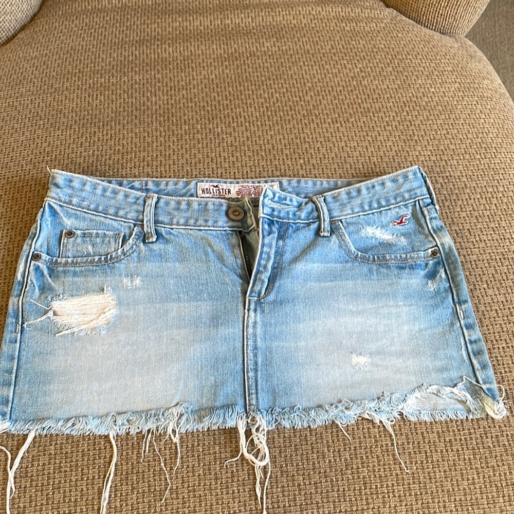 Vintage Hollister distressed jean denim skirt